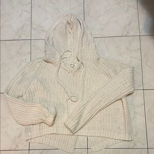 Miracle Cream Hooded Knit Sweater